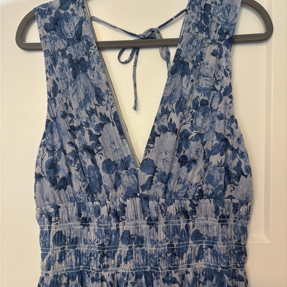 🌿 Abercrombie & Fitch Crinkle Smocked Waist Maxi Dress – Large Tall (NWOT) - Picture 6 of 11